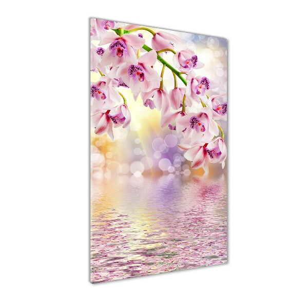 Glass wall art Orchid