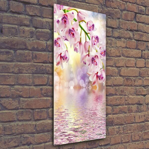 Glass wall art Orchid