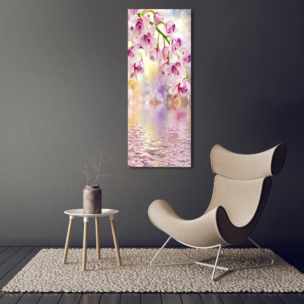 Glass wall art Orchid