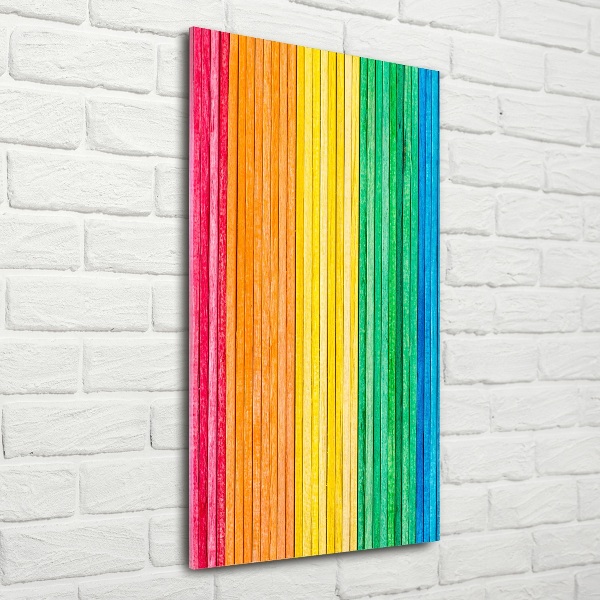 Wall art on glass Colorful stripes