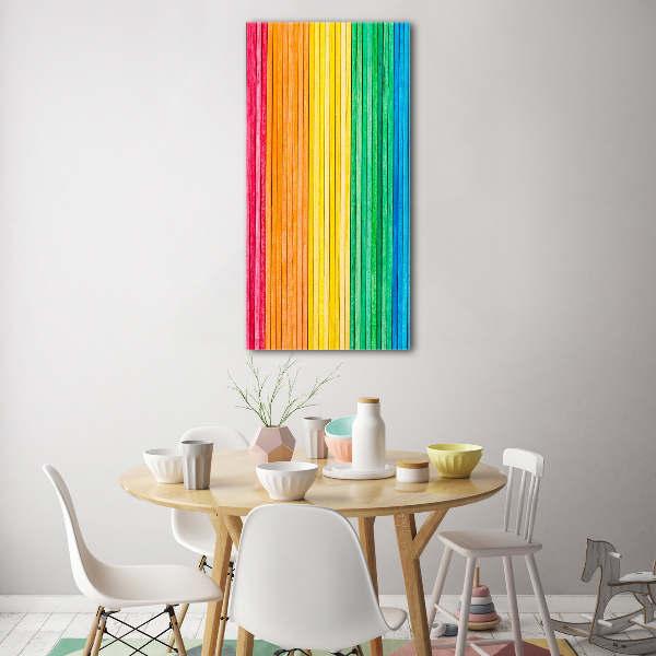 Wall art on glass Colorful stripes