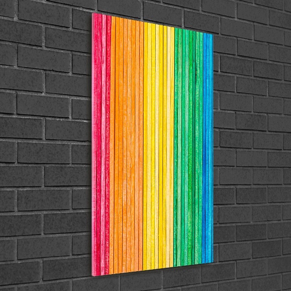 Wall art on glass Colorful stripes