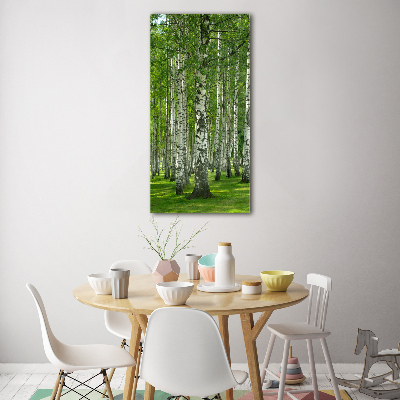 Print on a a glass Birch forest