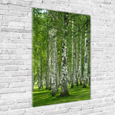 Print on a a glass Birch forest