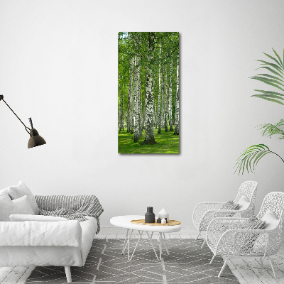 Print on a a glass Birch forest