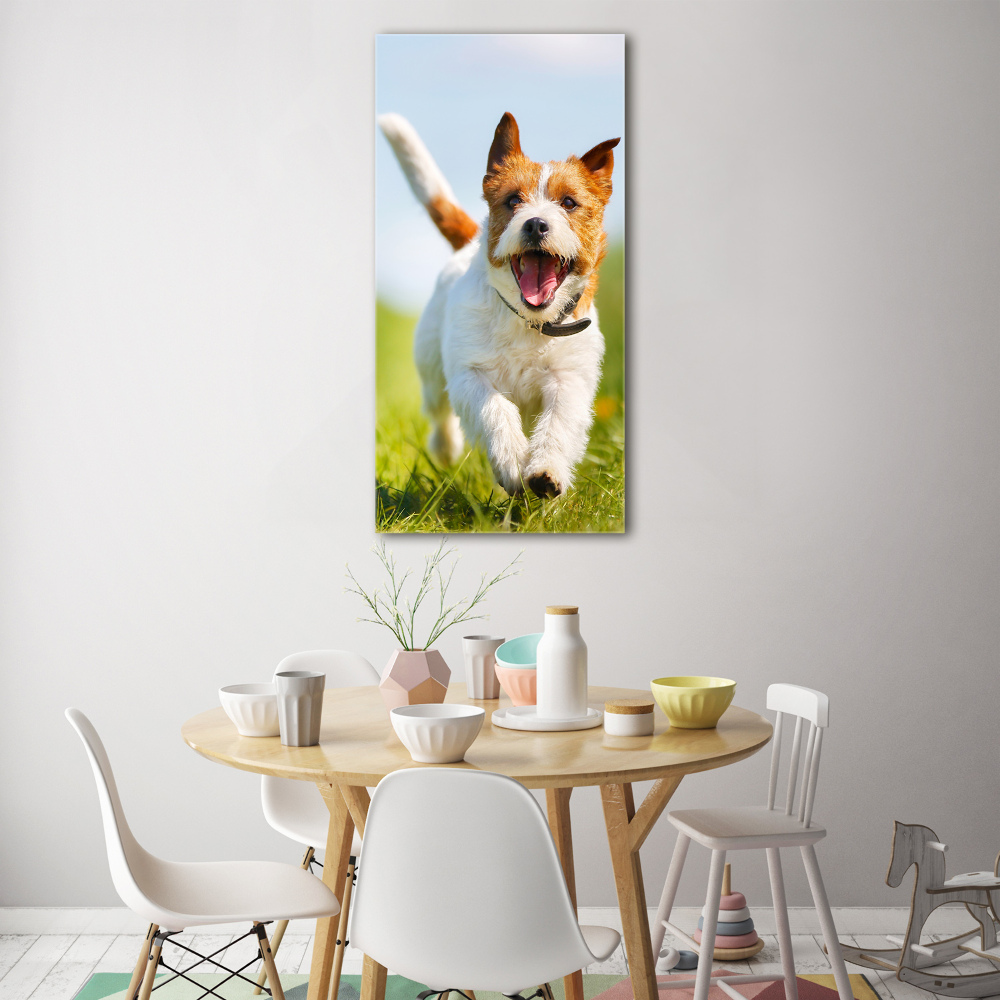 Printed glass wall art Jack Russell dog