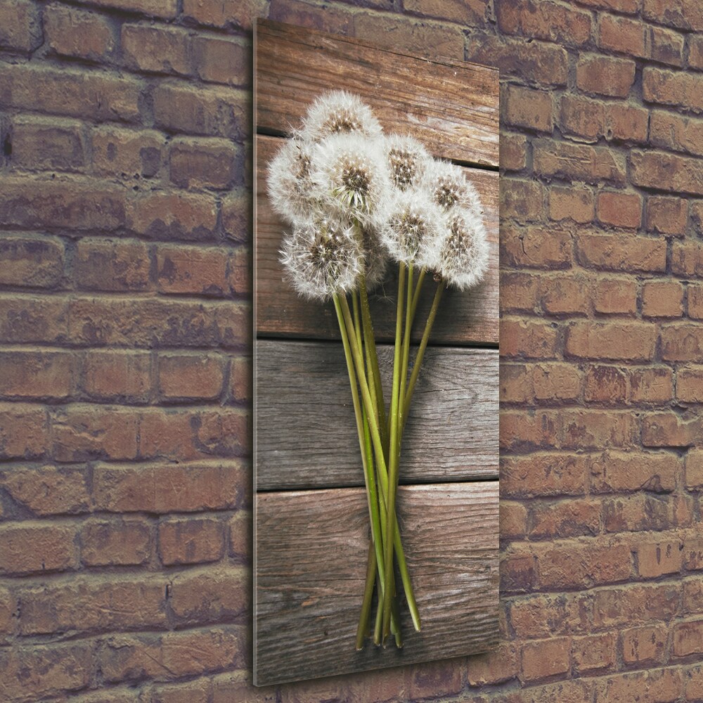 Wall art on glass Dandelion bouquet