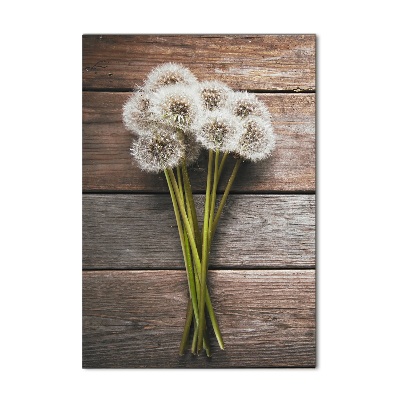 Wall art on glass Dandelion bouquet