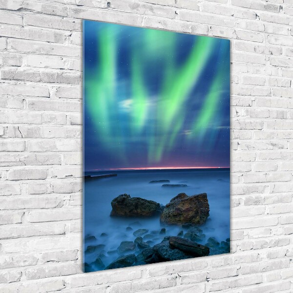 Wall art on glass Northern lights