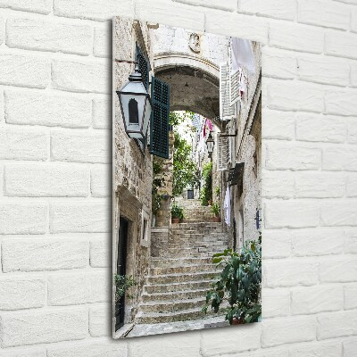 Glass art picture Dubrovnik streets