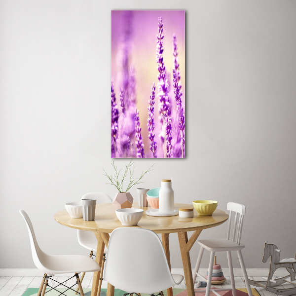 Glass wall art Lavender