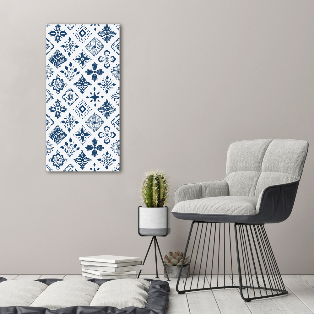 Wall art on glass Floral pattern