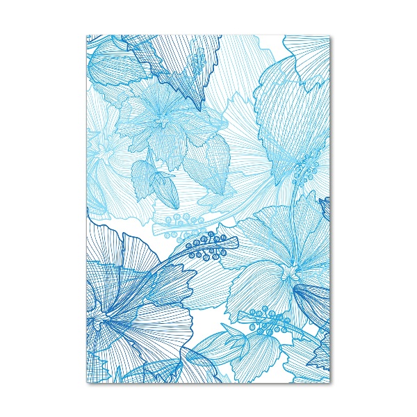 Wall art on glass Hawaiian flowers