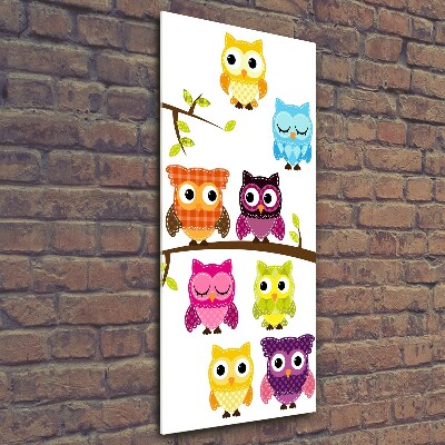 Print on a a glass Colorful owls