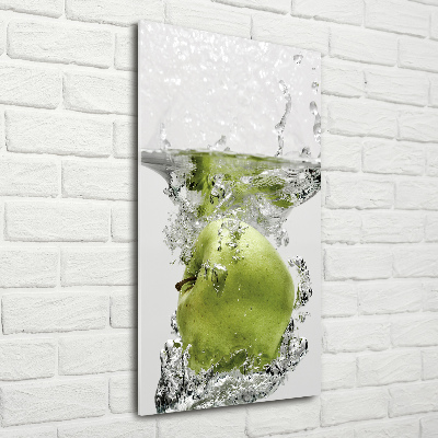 Photo printed on glass Apple under water