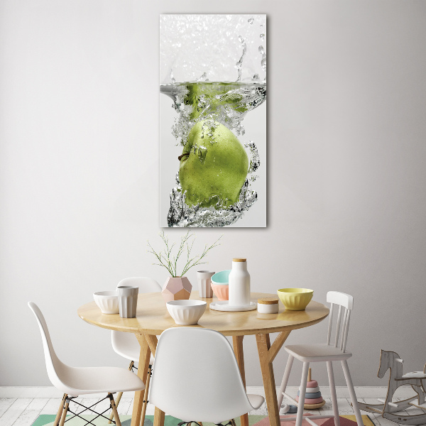 Photo printed on glass Apple under water