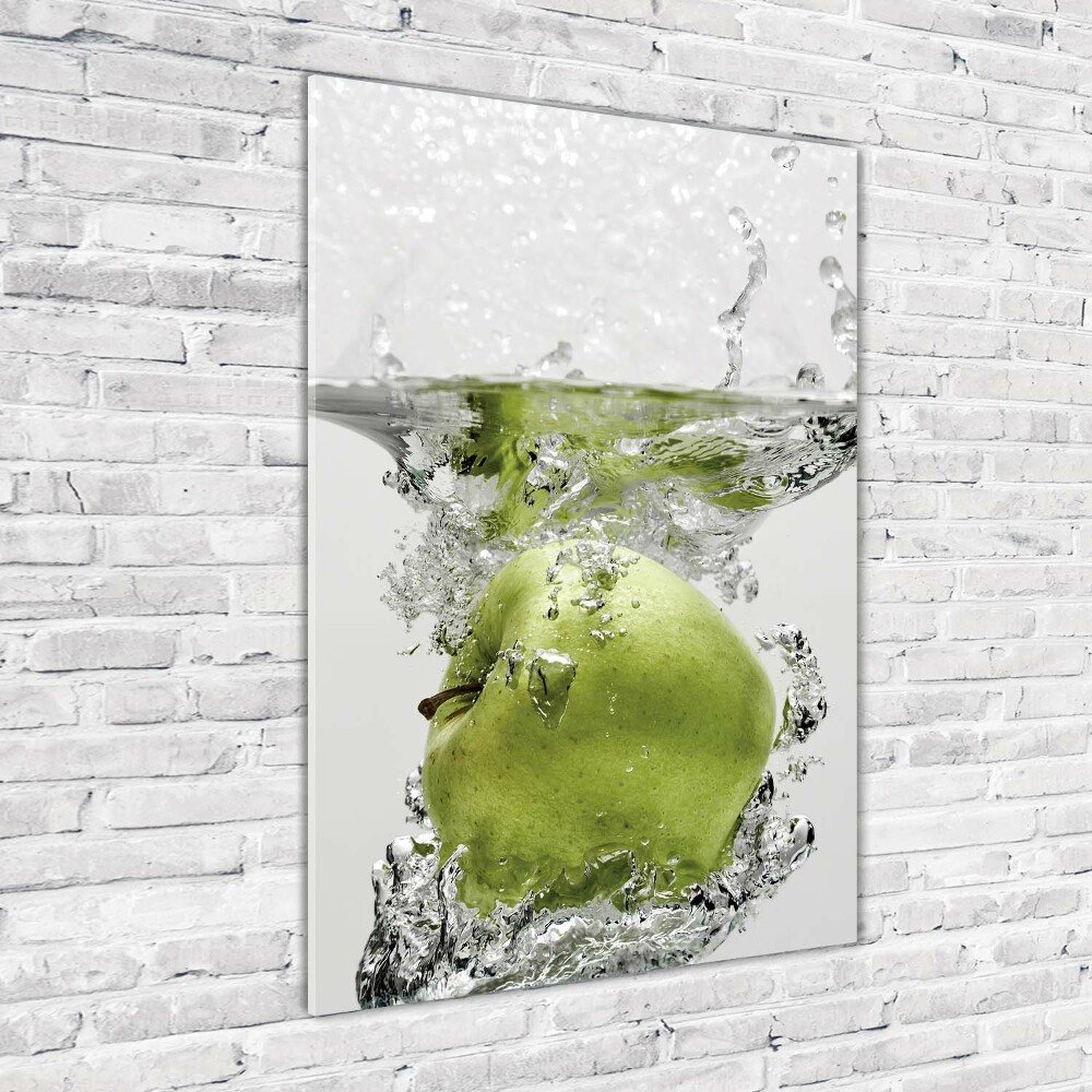 Photo printed on glass Apple under water