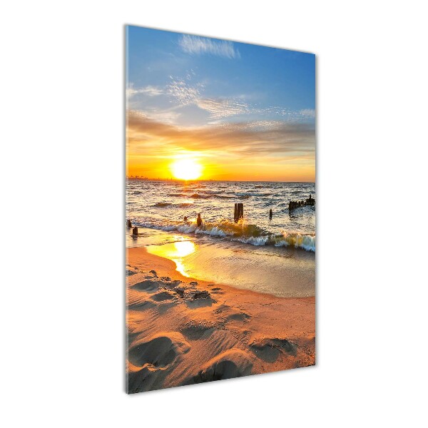 Wall art on glass Sunset sea