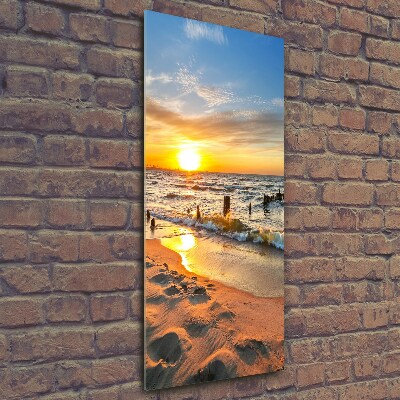 Wall art on glass Sunset sea