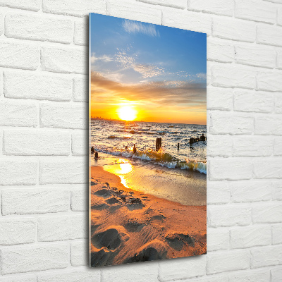 Wall art on glass Sunset sea