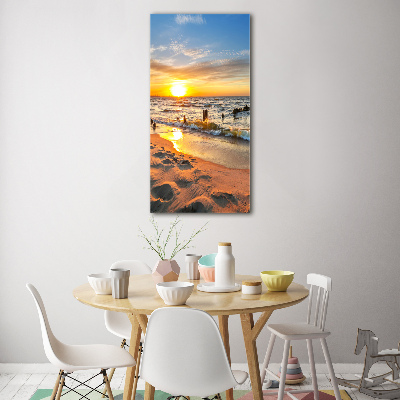 Wall art on glass Sunset sea