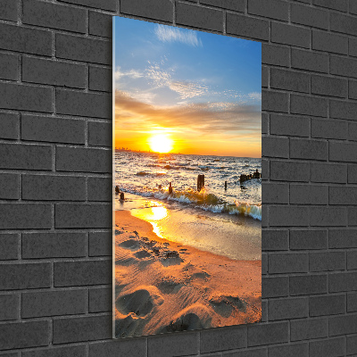 Wall art on glass Sunset sea