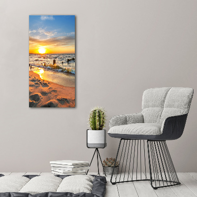 Wall art on glass Sunset sea