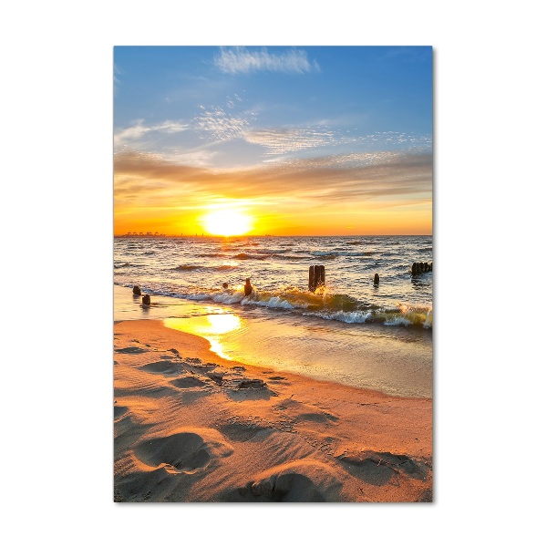 Wall art on glass Sunset sea