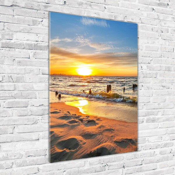 Wall art on glass Sunset sea