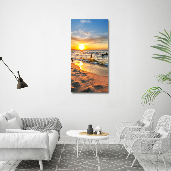 Wall art on glass Sunset sea