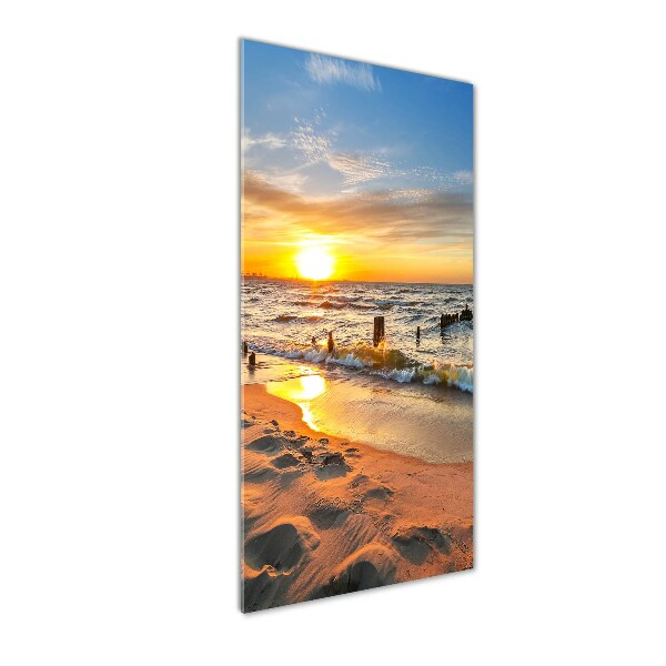 Wall art on glass Sunset sea