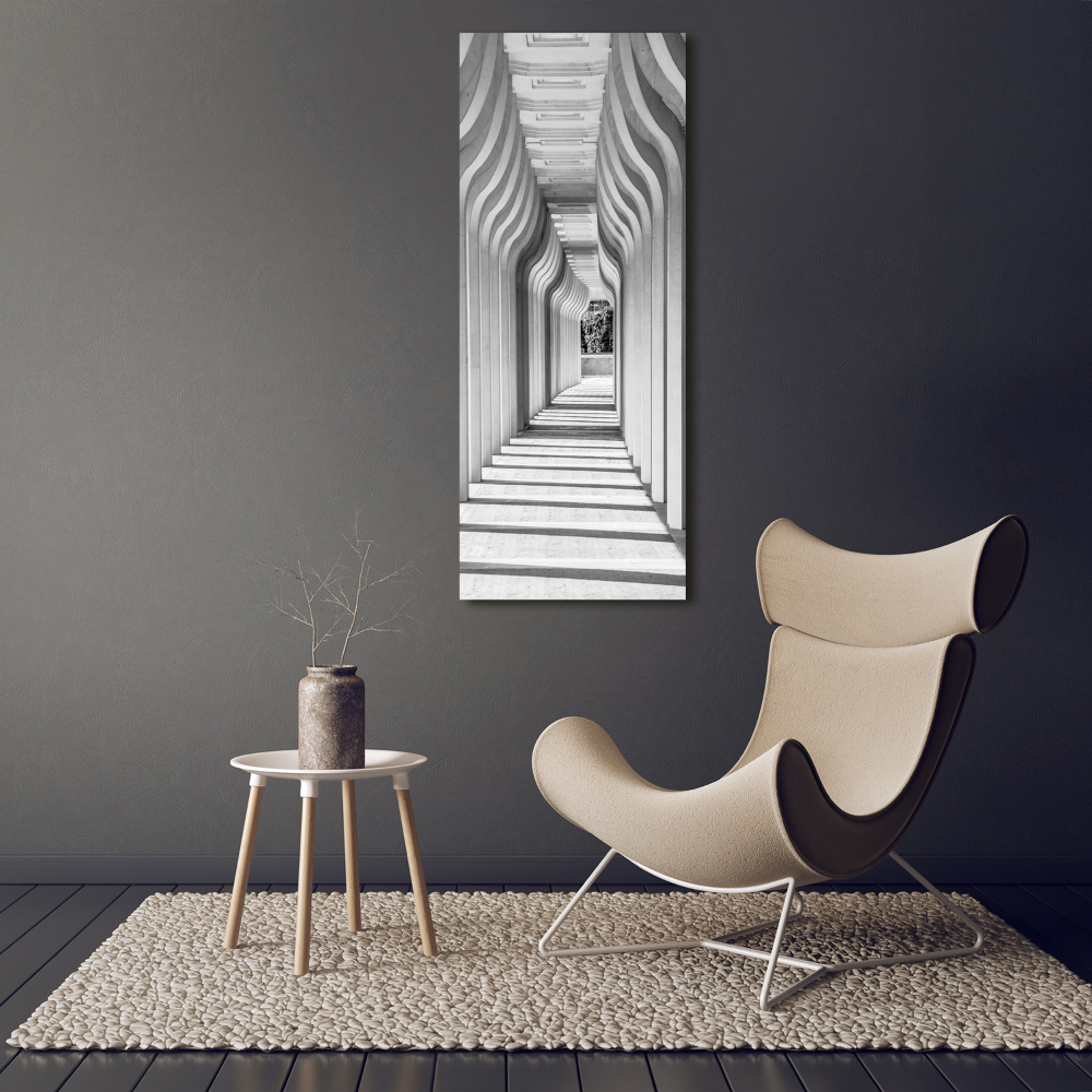 Print on a a glass Corridor