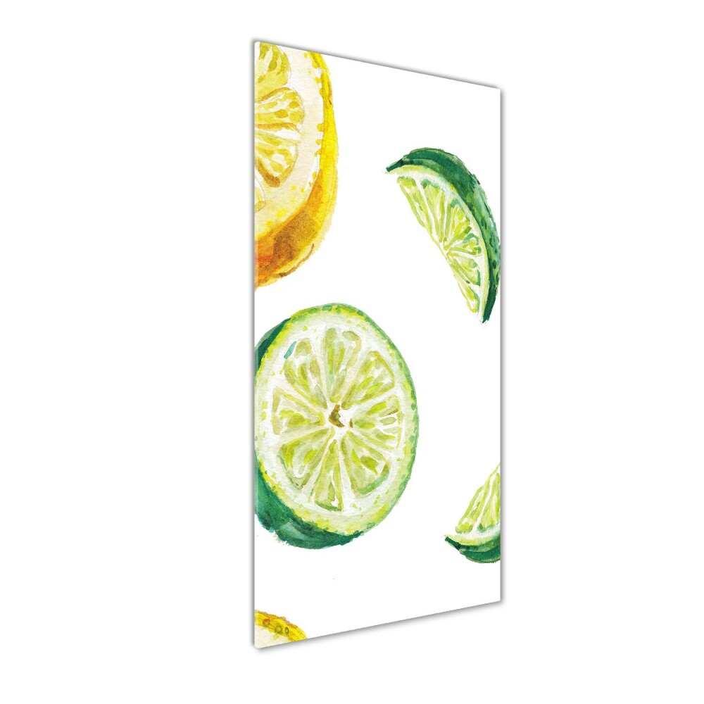 Glass wall art Lime and lemons