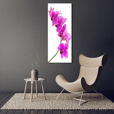 Glass art picture Pink orchid