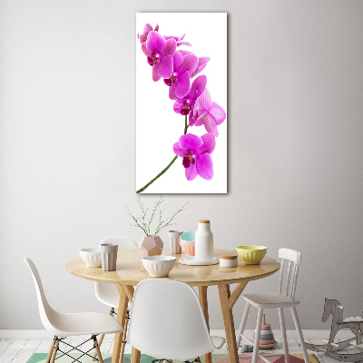 Glass art picture Pink orchid