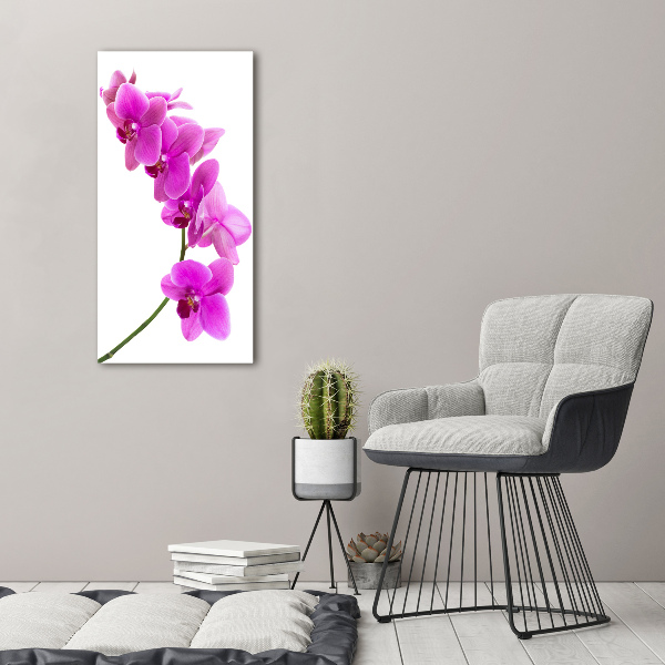 Glass art picture Pink orchid