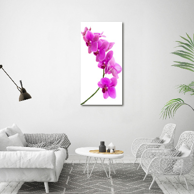 Glass art picture Pink orchid