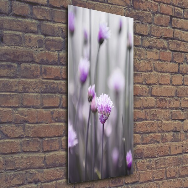 Wall art on glass Chives flowers