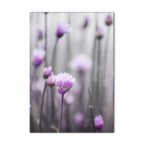 Wall art on glass Chives flowers