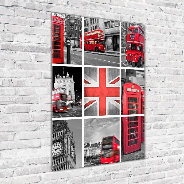 Print on a a glass London collage