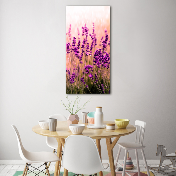 Glass art picture Lavender field