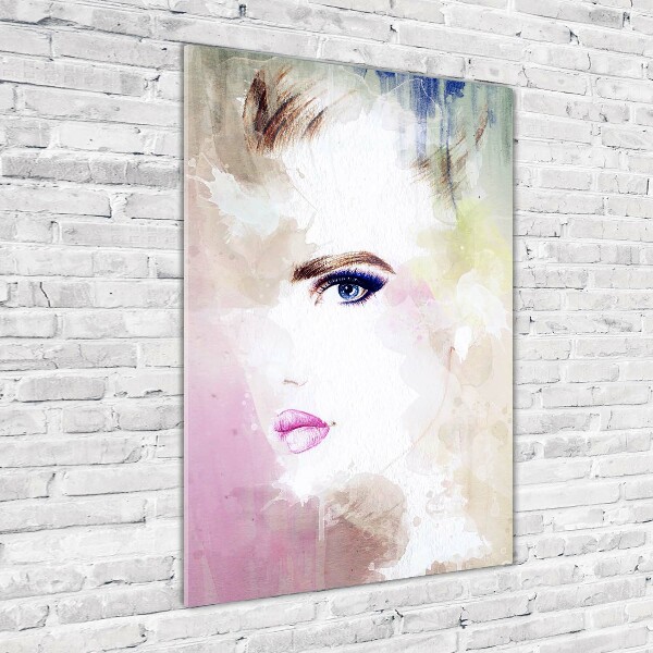 Glass picture wall art Abstraction woman