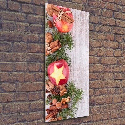 Photo printed on glass Christmas apples