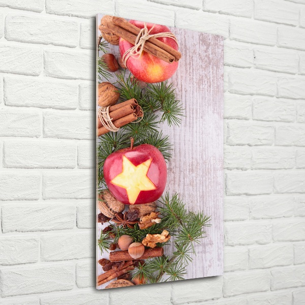 Photo printed on glass Christmas apples