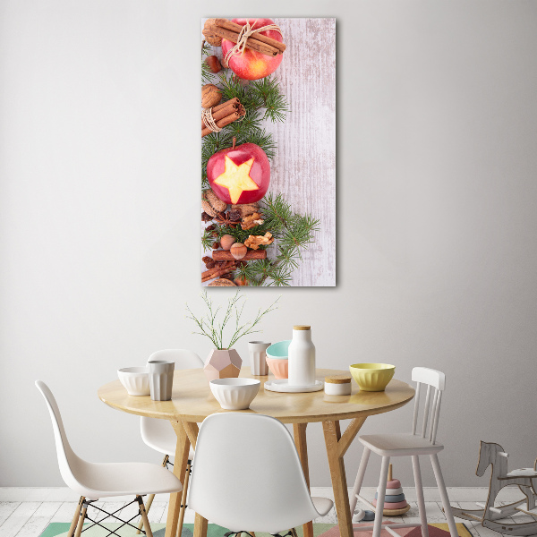 Photo printed on glass Christmas apples