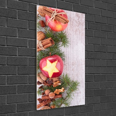 Photo printed on glass Christmas apples