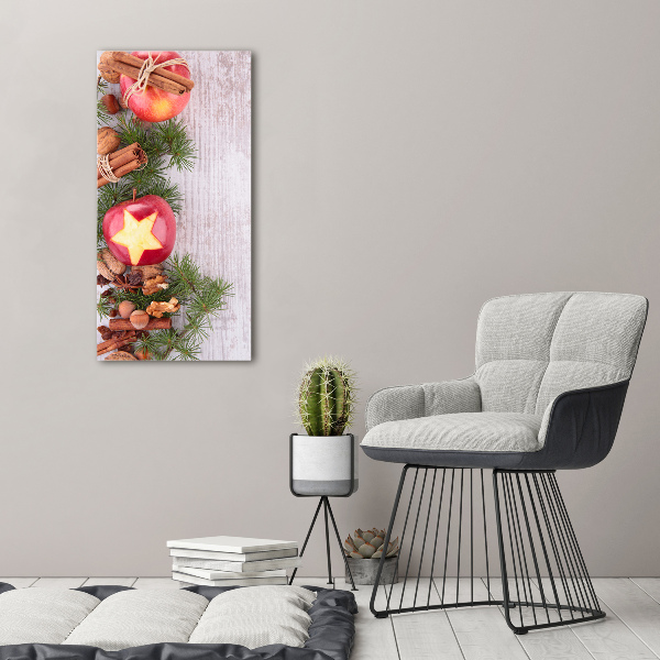 Photo printed on glass Christmas apples