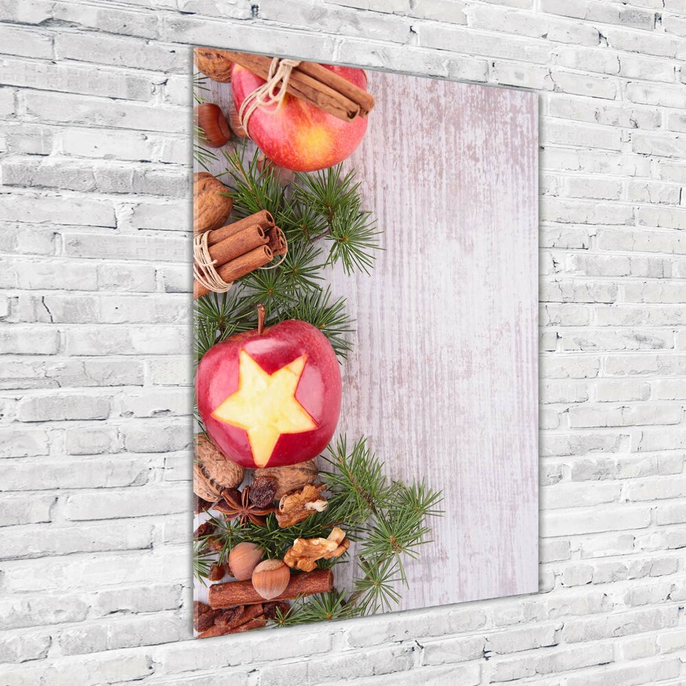 Photo printed on glass Christmas apples