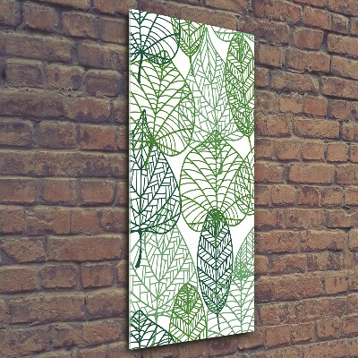 Wall art on glass Leaves