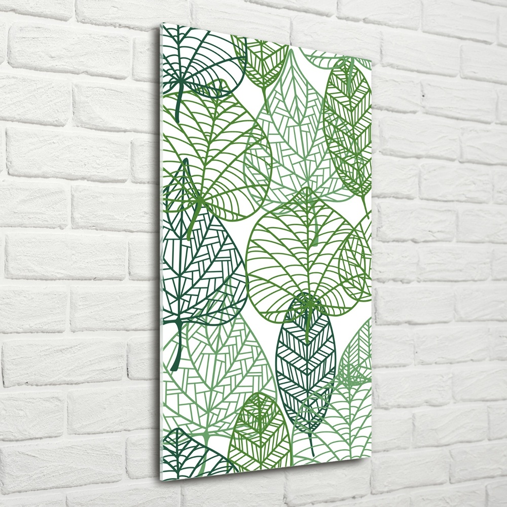 Wall art on glass Leaves